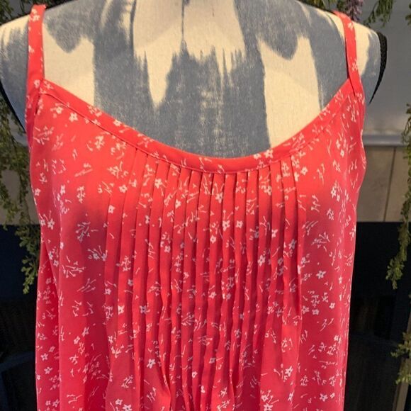 Torrid orange coral white print pleated front cami 0 - Picture 2 of 7